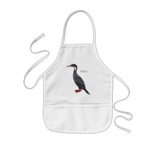Avental Infantil Ilustração de desenho animado de aves corvos-verme