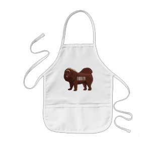 Avental Infantil Ilustração de desenho animado de cão Mastiff Tibet