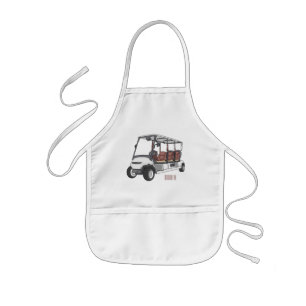 Avental Infantil Ilustração de desenho animado de carrinho de golfe