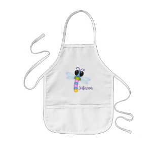 Avental Infantil Ilustração de desenho animado de libélula azul