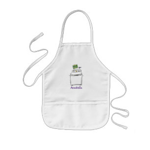 Avental Infantil Ilustração de desenho animado de roupa para lava