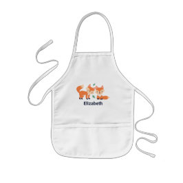 Avental Infantil Ilustração Gráfica de Raposa Laranja-Coca-Cola