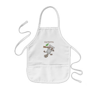 Avental Infantil Imagem de desenho animado de bebê guaxinim feliz e