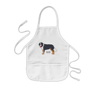 Avental Infantil Imagem de desenho animado de cão da montanha Berne