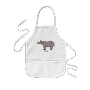 Avental Infantil Imagem do desenho animado de Javan rhinoceros
