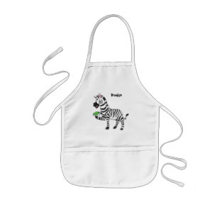 Avental Infantil Imagem engraçada de desenho animado de zebra