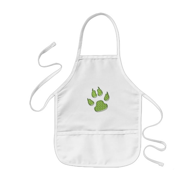 Avental Infantil impressão de pata de cão (Frente)