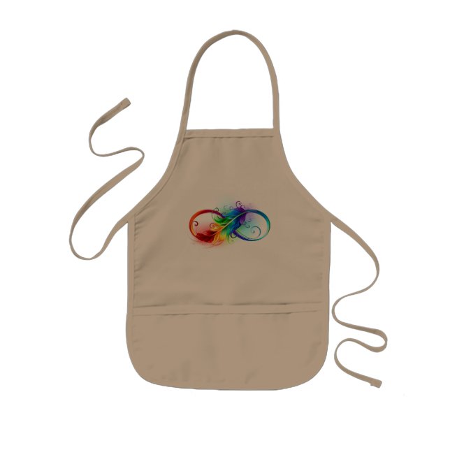 Avental Infantil Infinity Symbol with Rainbow Feather (Frente)