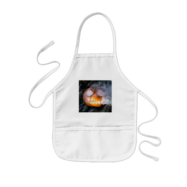Avental Infantil Jack-o-Lanterna Halloween Pumpkin Head Roasting (Frente)