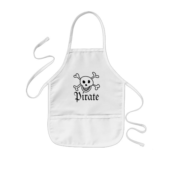 Avental Infantil Kids apron com design de crânio pirata (Frente)