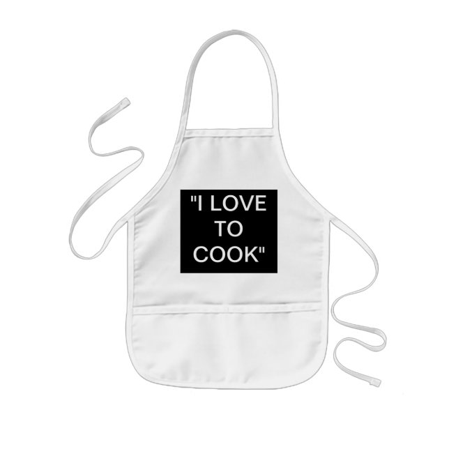 AVENTAL INFANTIL KIDS APRON> "EU AMO COZINHAR" (Frente)