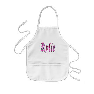 Avental Infantil "Kylie" Floral Rosa Nome Kylie,