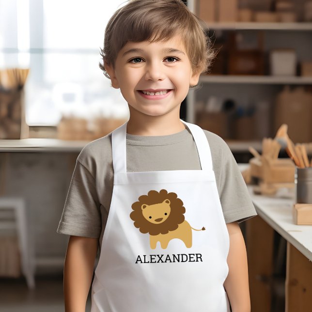 Avental Infantil Leão de Cute Personalizado (Criador carregado)