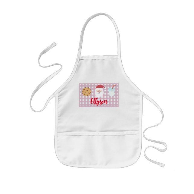 Avental Infantil Leite e Biscoitos para Papais noeis, Criança Apron (Frente)