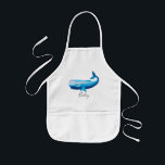Avental Infantil Leitura e nome da baleia azul-aquática de "Cute Bo<br><div class="desc">Este lindo design aquático azul apresenta uma linda baleia pintada com aquarela,  com espaço para você personalizar o item com o nome do seu filho. Este design é super fofo para qualquer pequeno que você conheça,  e é o presente perfeito para amantes de praia!</div>