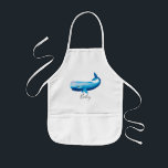 Avental Infantil Leitura e nome da baleia azul-aquática de "Cute Bo<br><div class="desc">Este lindo design aquático azul apresenta uma linda baleia pintada com aquarela,  com espaço para você personalizar o item com o nome do seu filho. Este design é super fofo para qualquer pequeno que você conheça,  e é o presente perfeito para amantes de praia!</div>