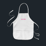 Avental Infantil Letras de fúcsia cor-de-rosa-quente minimalistas "<br><div class="desc">"Unicórnio" - Letras de fúcsia rosa-quente minimalista Longo Apron</div>