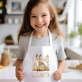 Avental Infantil Lince da Floresta Personalizado Fofo