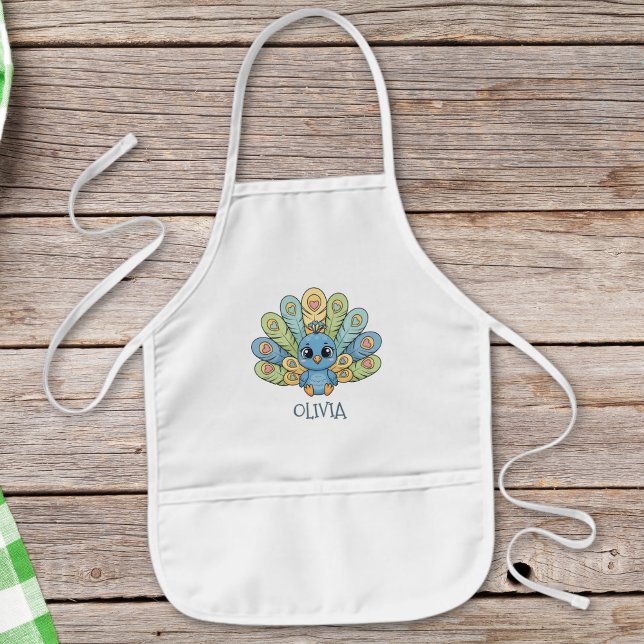 Avental Infantil Lindo Bebê Chibi Pavão (Criador carregado)