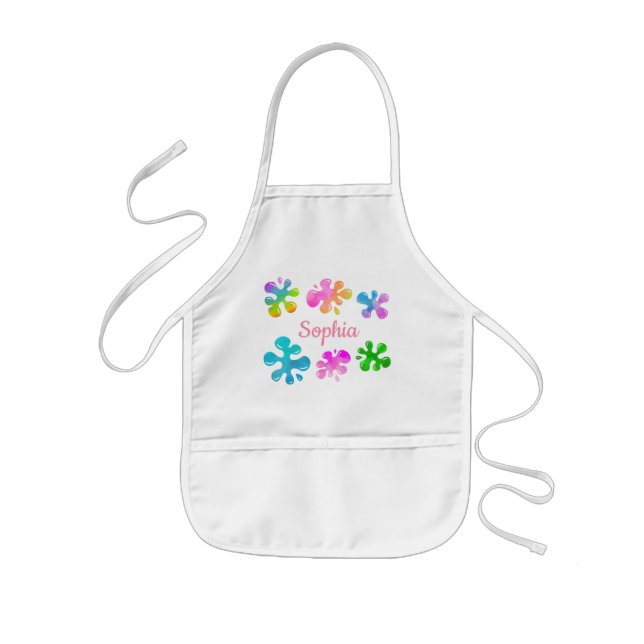 Avental Infantil Little Artist Painting Art Girl Splats Rainbow (Frente)