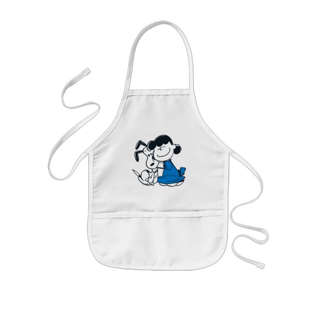 Avental Infantil Lucy Hugging Snoopy (Frente)