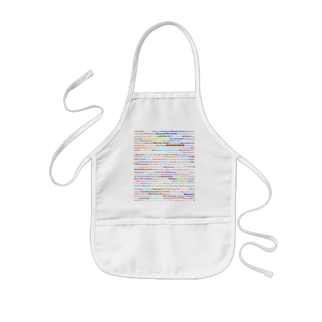Avental Infantil Mackenzie Design de texto II Kids Apron (Frente)