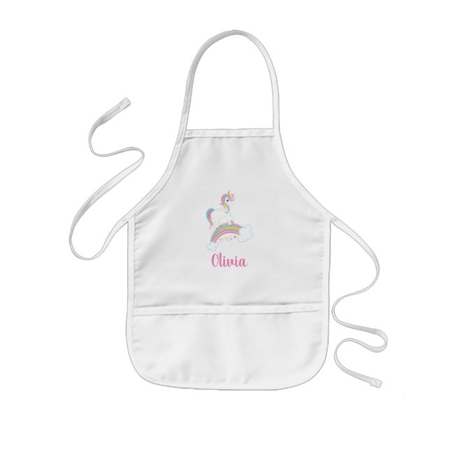 Avental Infantil Magical Rainbow Unicorn Personalized (Frente)