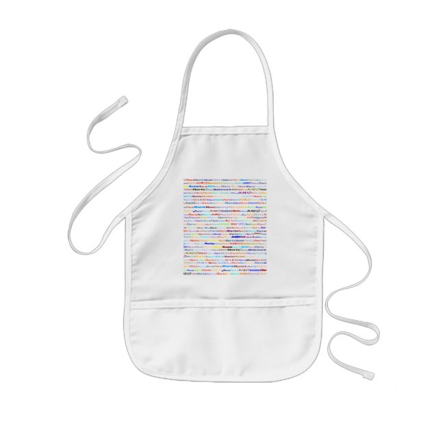 Avental Infantil Mario Design de texto II Kids Apron (Frente)