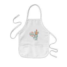 Avental Infantil Mascote Coelho Chibi Kawaii Segurando Balões de 20