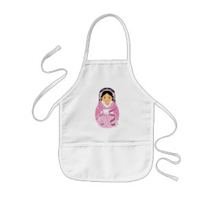 Avental Infantil Menina Chinesa de Rosa HanFu Matryoshka Kids Avent