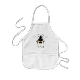 Avental Infantil Meninas Cute Bumblebee Abelhas com Nome