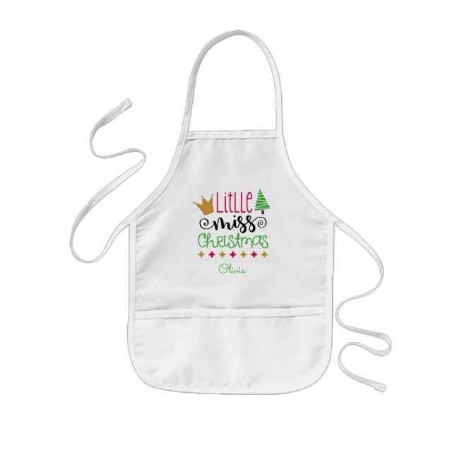 Avental Infantil Meninas Little Miss Natal Personalizadas (Frente)