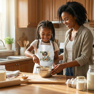 Avental Infantil Meninas Negras Cozinham Futuro Chef Nome Personali