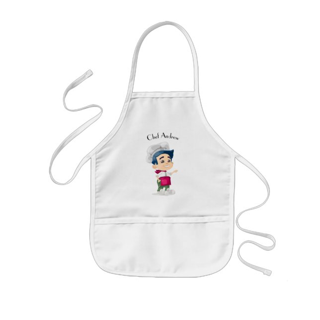 Avental Infantil Menino bonito chef|| personalizado (Frente)