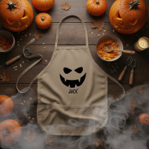 Meninos Halloween Spooky Pumpkin Face Apron