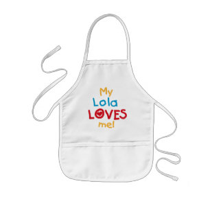 Avental Infantil Meu Lola ama-me t-shirt e presentes