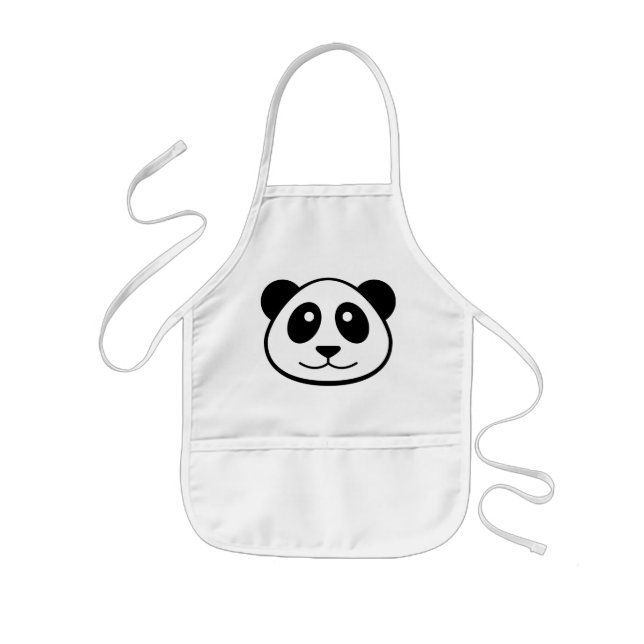 Avental Infantil Miúdos da cara da panda (Frente)