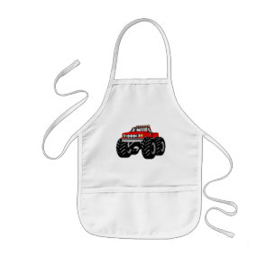 AVENTAL INFANTIL MONSTER TRUCK VERMELHO
