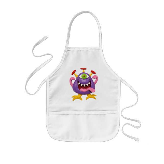 Avental Infantil Monstro roxo pateta (Frente)