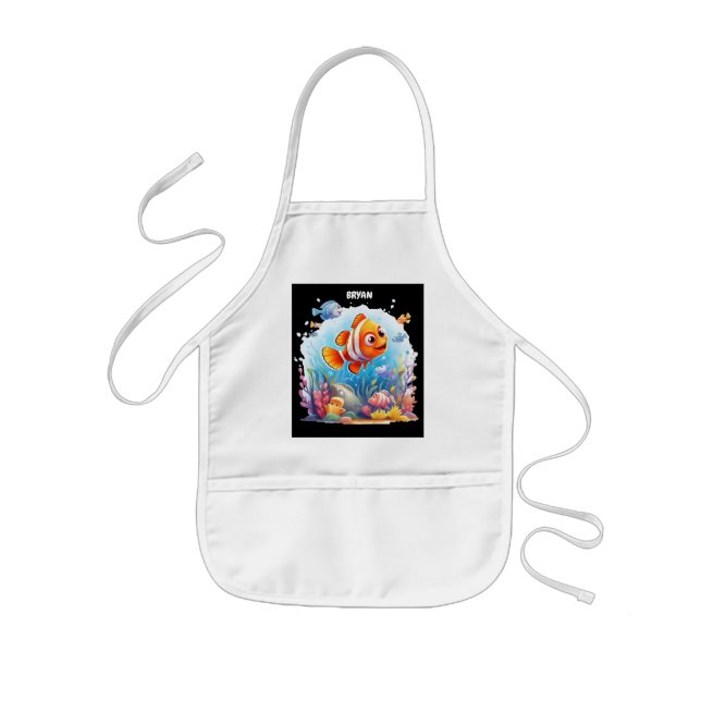 AVENTAL INFANTIL NADAR PESCAS COLORIDAS PARA (Frente)