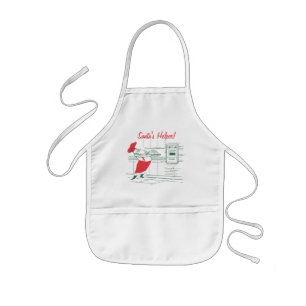 Avental Infantil Natal Antigo, Papai Noel Chef e Peru