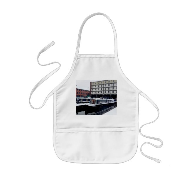 Avental Infantil Navio de canal azul claro (Frente)