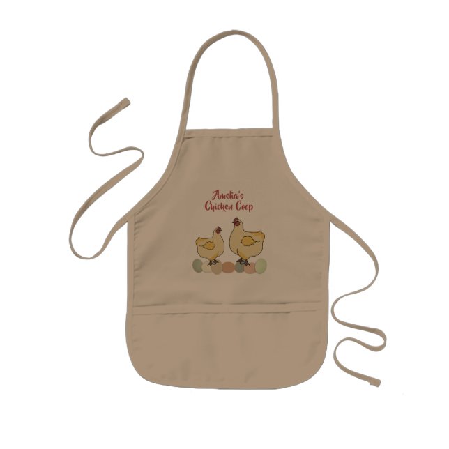 Avental Infantil Nome de Coop Apron de Frango Personalizado (Frente)