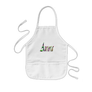 Avental Infantil Nome de meninas Aurora com design colorido, 