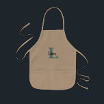 Avental Infantil Nome Personalizado Blue Children's Apron<br><div class="desc">Personalize seu avental com seu nome e inicial.</div>