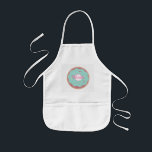 Avental Infantil Nome Personalizado do Ombre Teal Bakery Rosquinha<br><div class="desc">Fosco de Rosquinha Teal com Prévia</div>