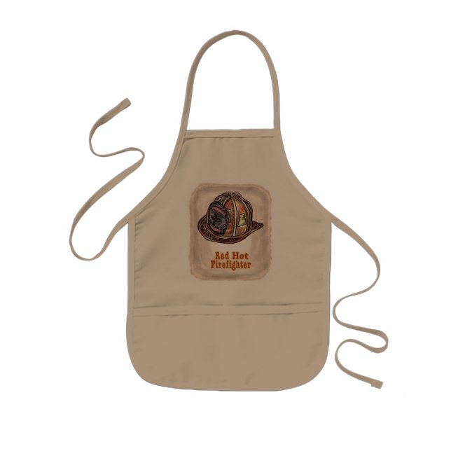 Avental Infantil Nome personalizado Red Hot FireFighter Apron (Frente)