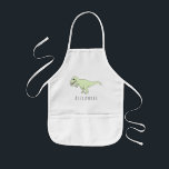 Avental Infantil O Legal Dodle Dinossauro T-Rex do Menino com Nome<br><div class="desc">Este design legal é parte de uma coleção com dinossauros bonitos para roupa e acessórios para crianças. O design apresenta um dinossauro T-Rex desenhado à mão e pode ser personalizado com o nome do seu filho. Vejam a nossa loja de designs de dinossauros!</div>