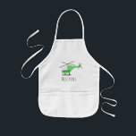 Avental Infantil O Legal helicóptero Legal do Doodle e o nome<br><div class="desc">Este design é parte de uma coleção com rabiscos de transporte bonitos para o roupa e acessórios para bebês e meninas. O design apresenta um helicóptero colorido de rabisco em cores primárias, e pode ser personalizado com o nome do seu bebê. Perfeito para pequenos viajantes e amantes de aviões! Procure...</div>