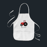 Avental Infantil O Legal Trator de Fazenda Vermelha de Doodle com N<br><div class="desc">Este design é parte de uma coleção com rabiscos de transporte bonitos para o roupa e acessórios para bebês e meninas. O design apresenta um trator de fazenda vermelho desenhado pela mão, e pode ser personalizado com o nome do seu bebê. Perfeito para pequenos agricultores! Vejam a nossa loja para...</div>